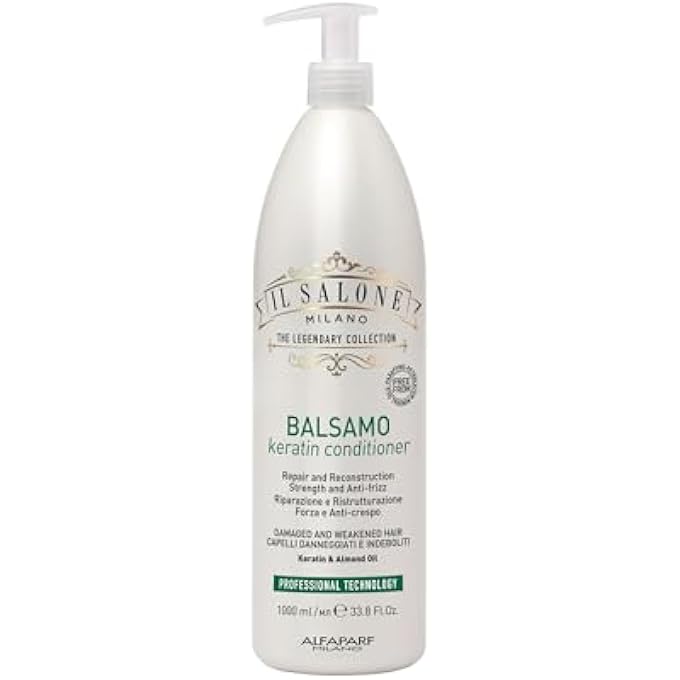 IL SALONE PROFESSIONAL KERATIN CONDITIONERDETANGLING CONDITIONER + DAMAGED HAIR TREATMENTPROVIDES FRIZZ CONTROL & HAIR RECONSTRUCTION (33.8 OZ / 1000 ML) - Image 1